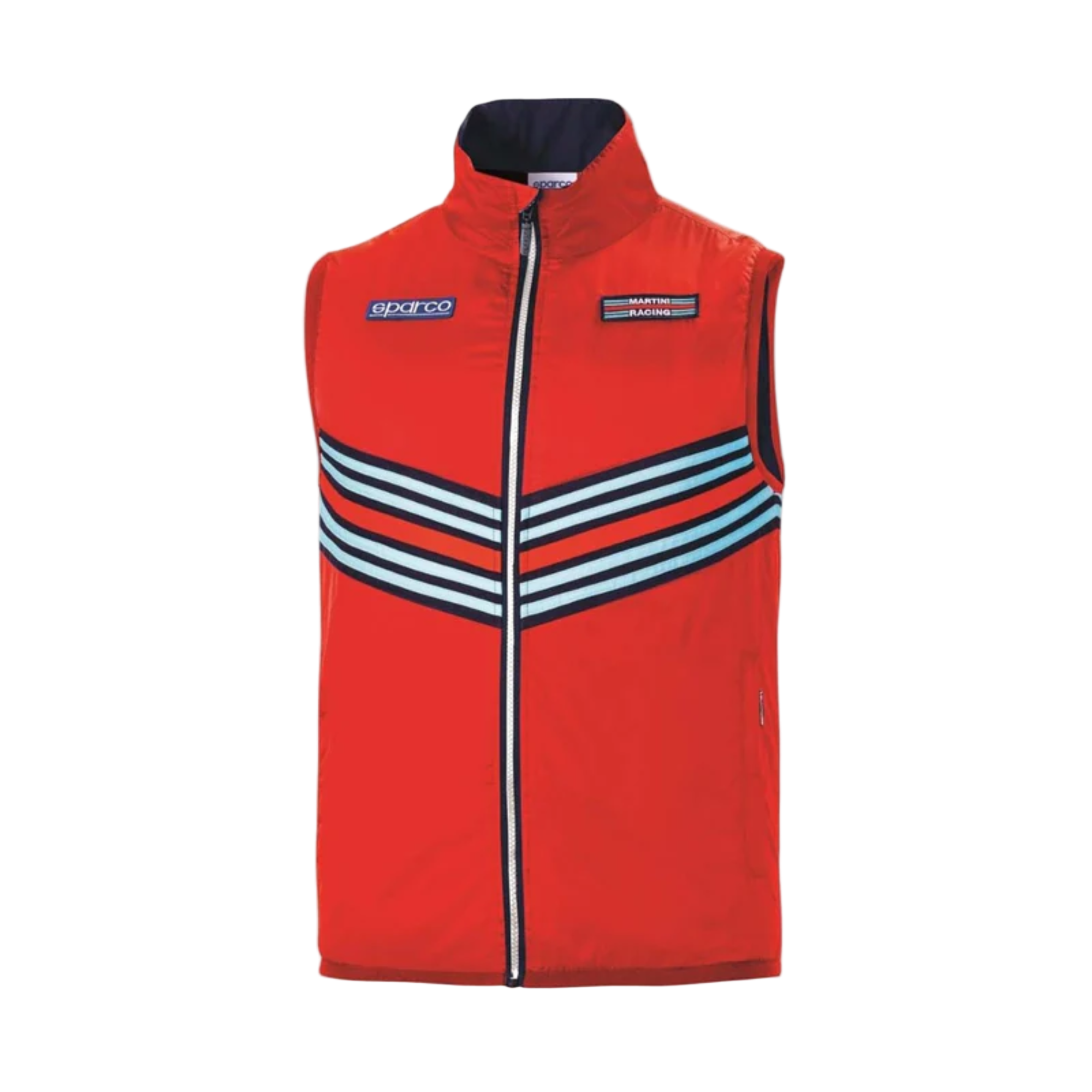 The front of the red Sparco Martini Racing Vest from Sparco.