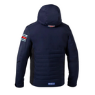 The back of the navy blue Sparco Martini Racing Winter Jacket from Sparco.