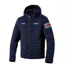 The front of the navy blue Sparco Martini Racing Winter Jacket from Sparco.