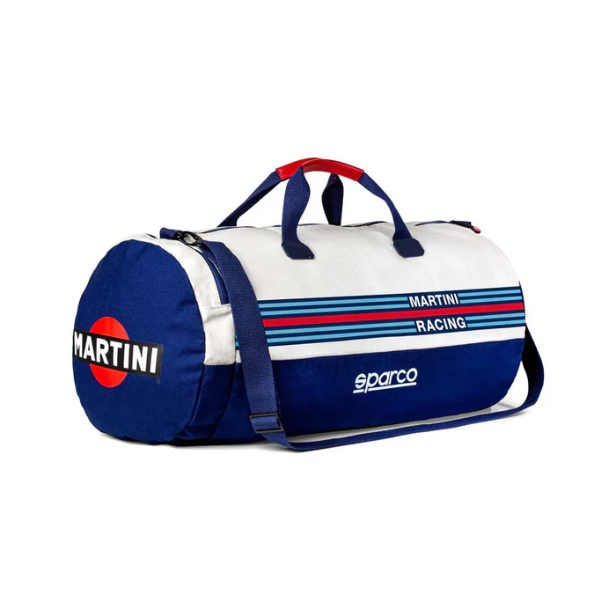 The navy blue and white Sparco Martini Sportbag Duffel Bag from Sparco.