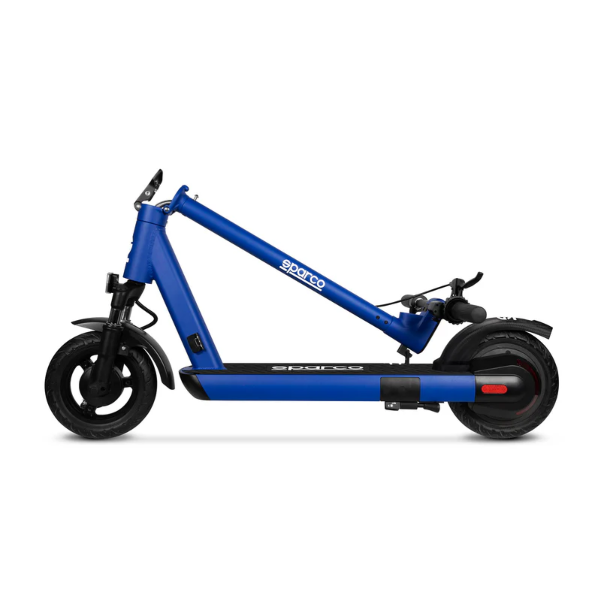 The blue Sparco Max S2 E Scooter from Sparco folded.