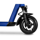 The blue Sparco Max S2 E Scooter from Sparco close up on the front wheel.