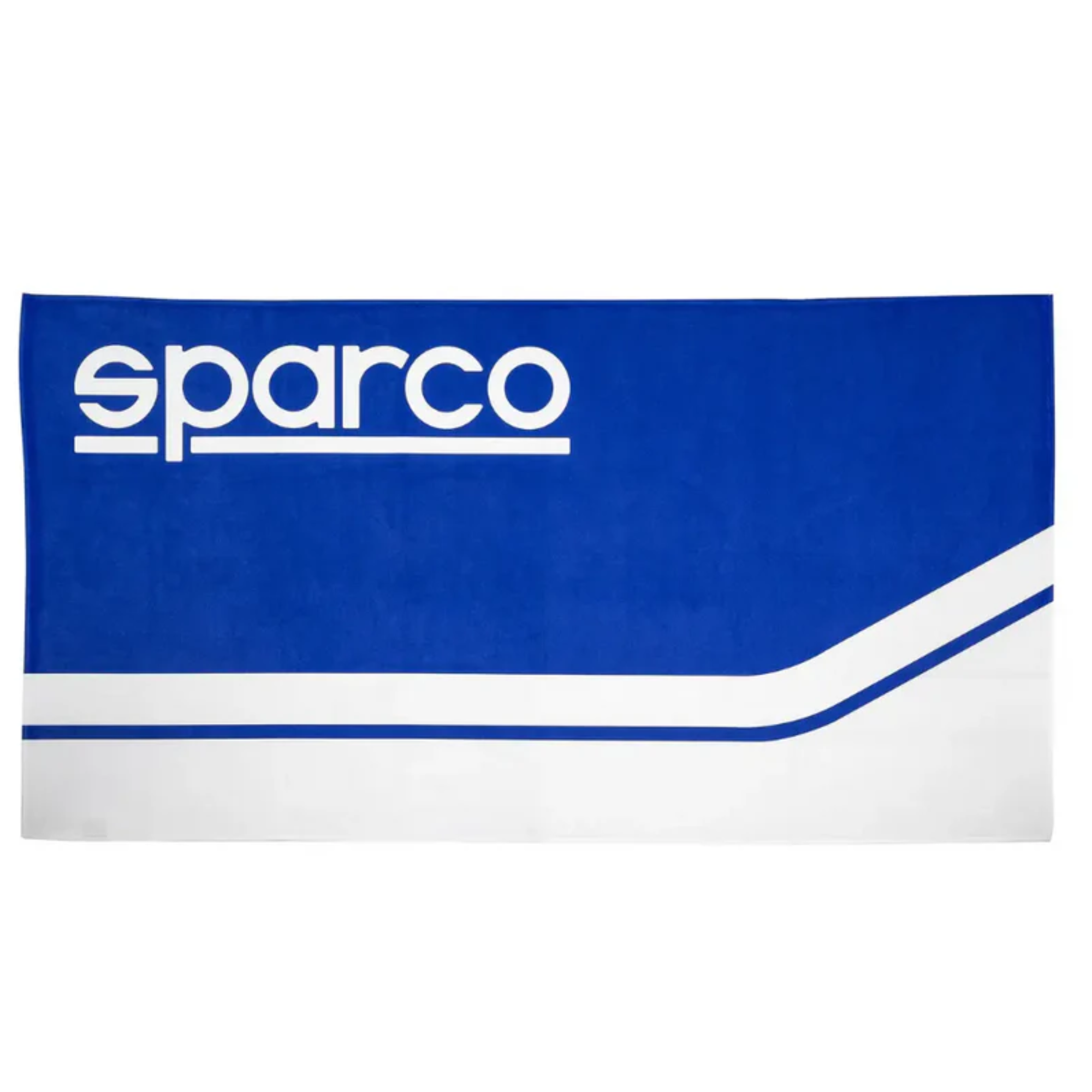 The white and blue Sparco Microfiber Towel from Sparco.