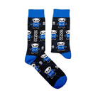 The black and blue Sparco Panda Iconic Design Socks from Sparco featuring a panda in a racing suit.