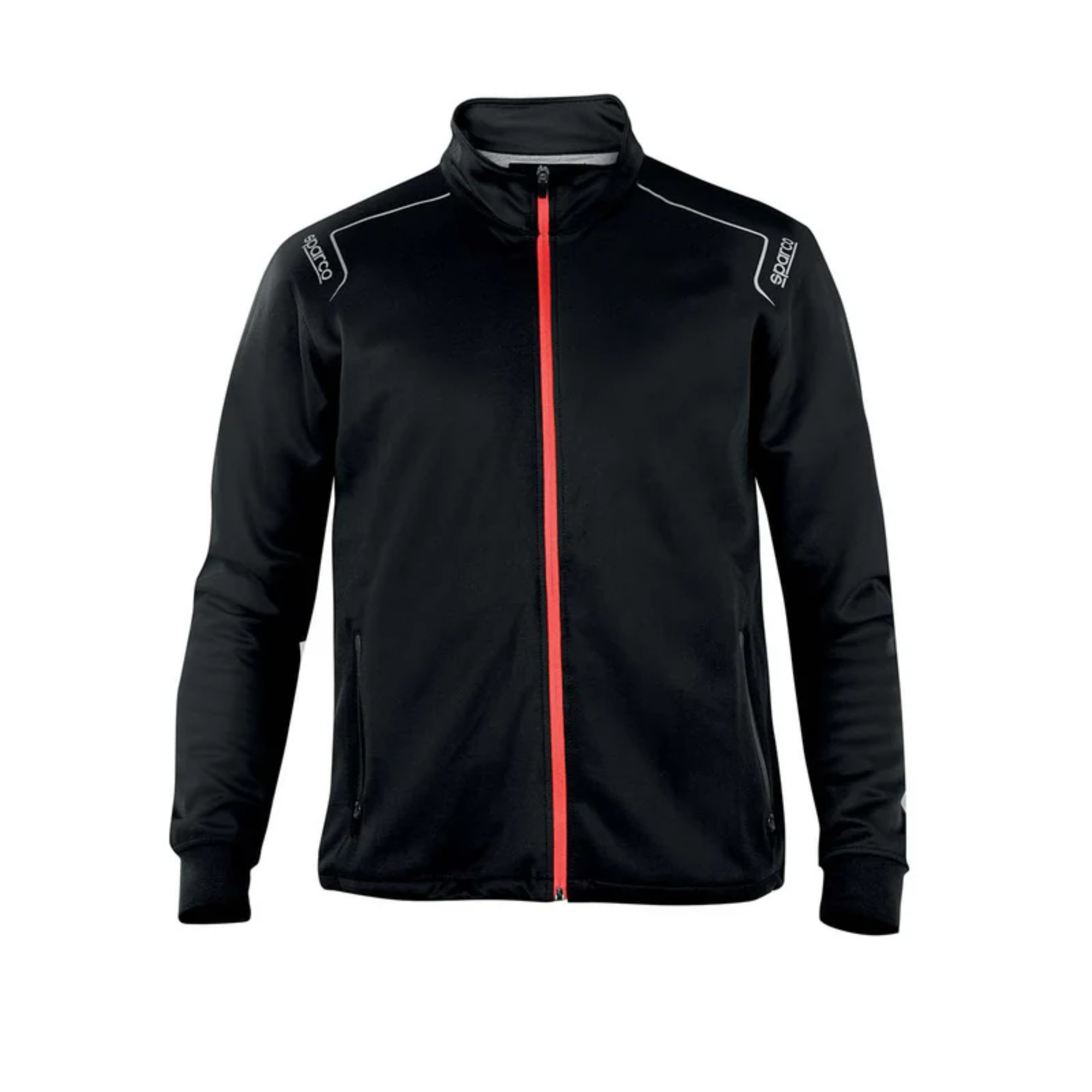 The front of the black Sparco Phoenix Jacket from Sparco.