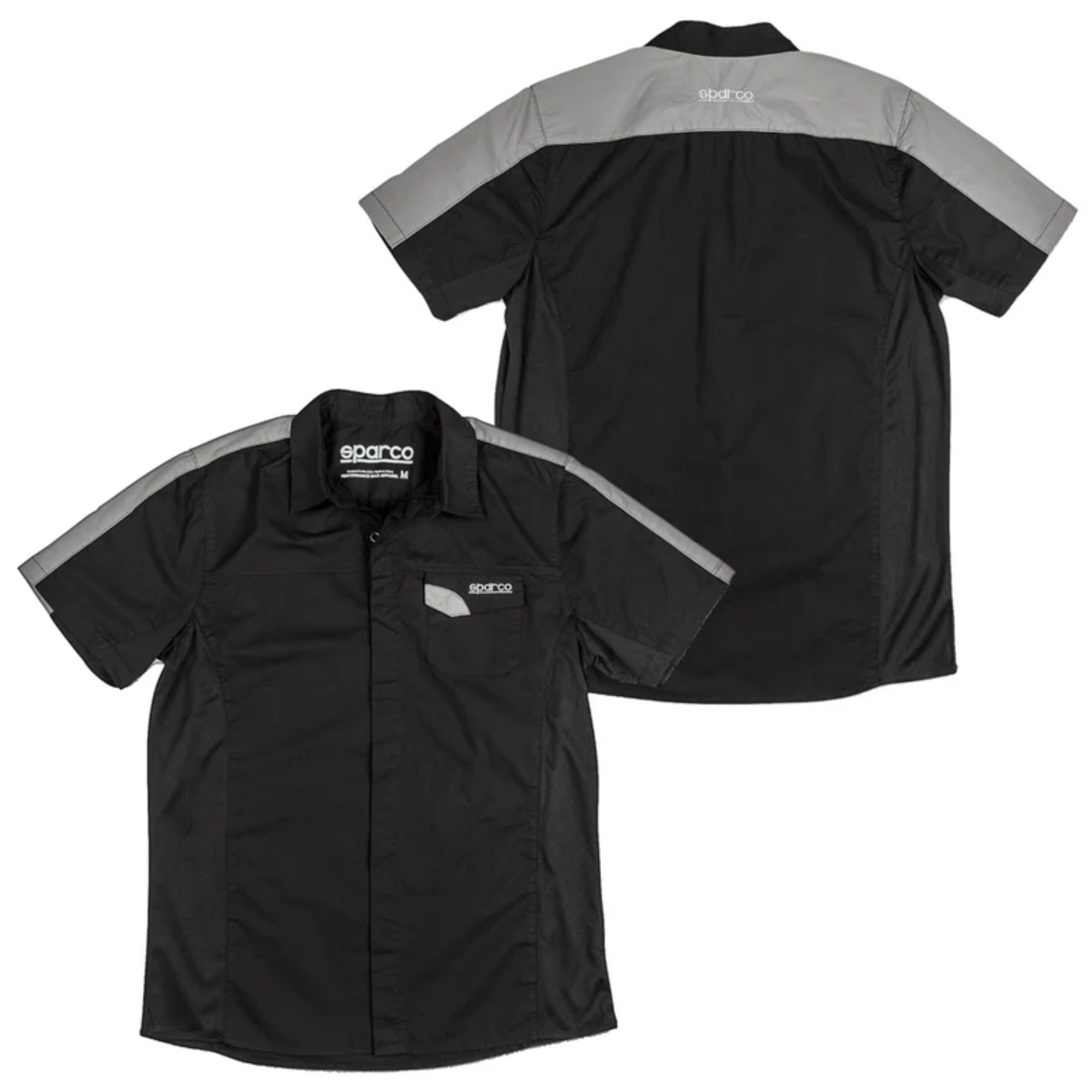 The black and gray Sparco Pit Tech 2.0 Crew Shirt from Sparco.