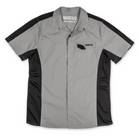 The gray and black Sparco Pit Tech 2.0 Crew Shirt from Sparco close up on the front of the tee.