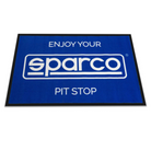 The blue and white Sparco Pit Welcome Mat from Sparco.