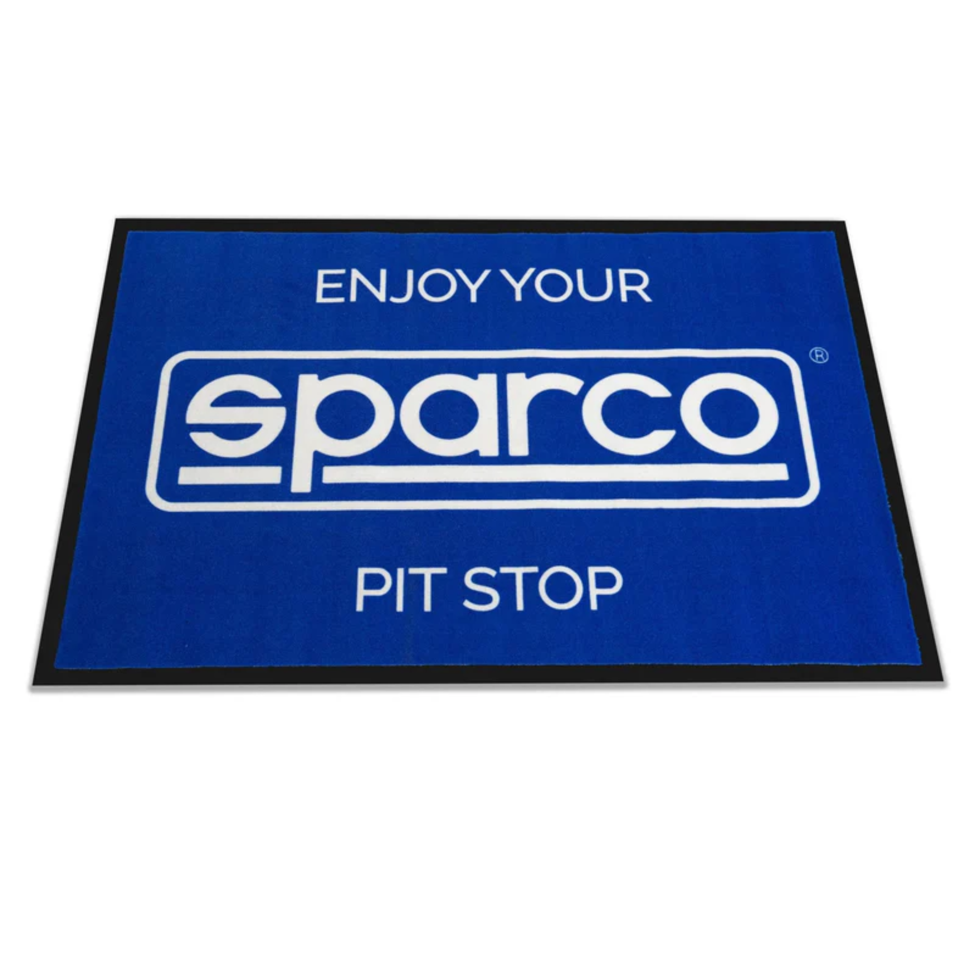 The blue and white Sparco Pit Welcome Mat from Sparco.
