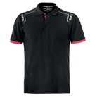 The black Sparco Portland Polo from Sparco from the front.