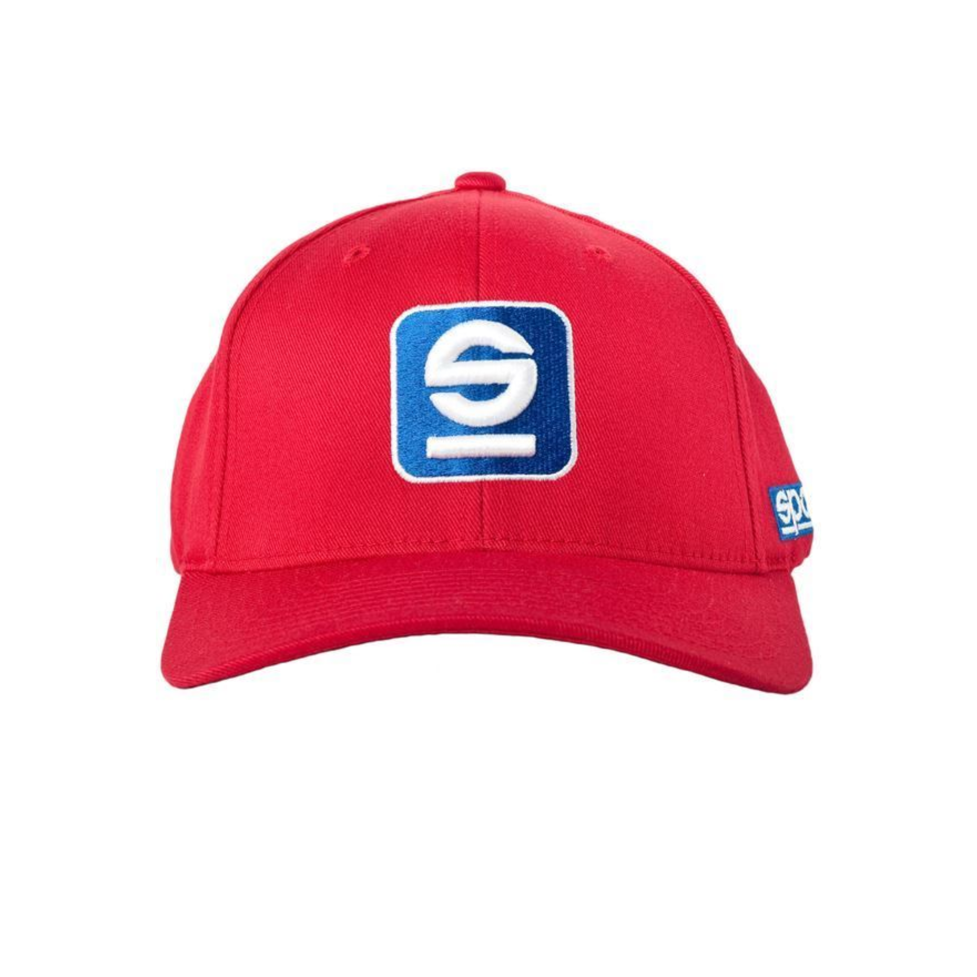 The red Sparco S-Icon Hat from Sparco from the front.