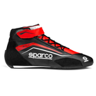The black and red Sparco Skid Racing Shoes from Sparco showing the side.
