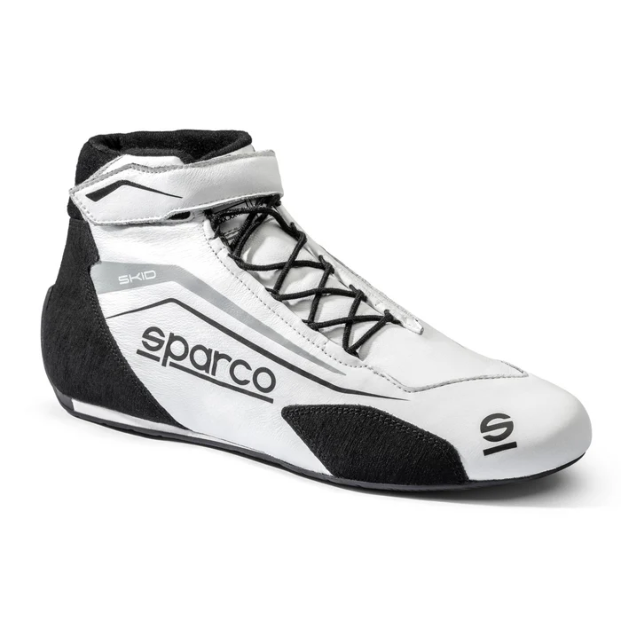 The white Sparco Skid Racing Shoes from Sparco.