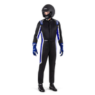 The black and blue Sparco Sprint Pro Racing Suit from Sparco worn from the front.