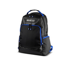 The blue and black Sparco Super Stage Backpack from Sparco from the front.