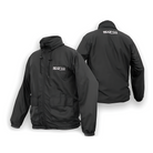 The front and the back of the black Sparco Windbreaker Jacket from Sparco.
