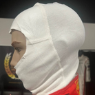 The Stand-21 Porsche Motorsports Balaclava from Stand 21 worn from the side.