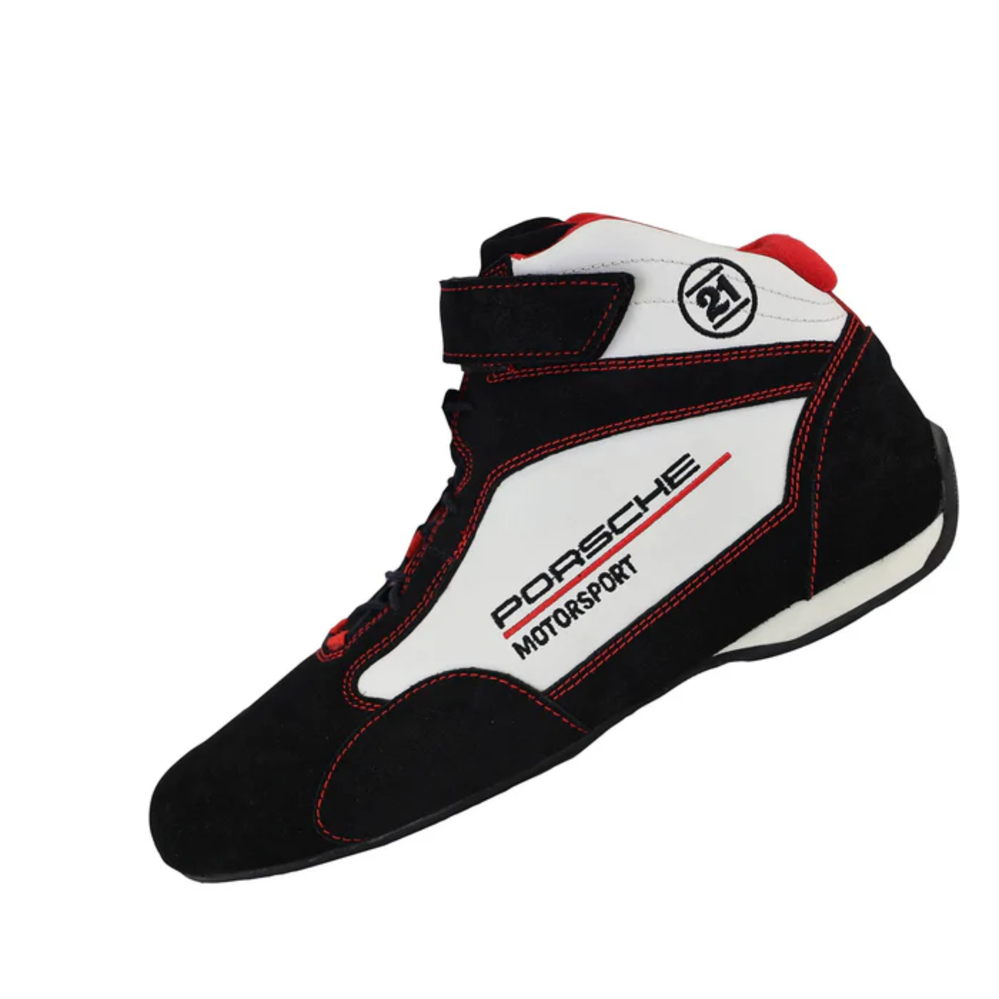 The black and white Stand-21 Porsche Motorsports Daytona3 Racing Shoes from Stand 21.